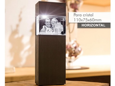 Fotocristal Personalizado 3D com coluna de luz