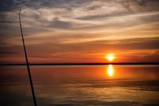 Pesca ao pôr-do-sol em Lisboa