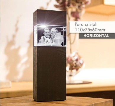 Cristal Horizontal - 110x75x65mm - 1 a 3 pessoas + Coluna de Luz MEDIAL