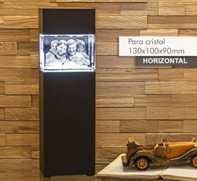 Cristal Horizontal - 130x100x90mm - 1 a 6 pessoas + Coluna de Luz NOBRE