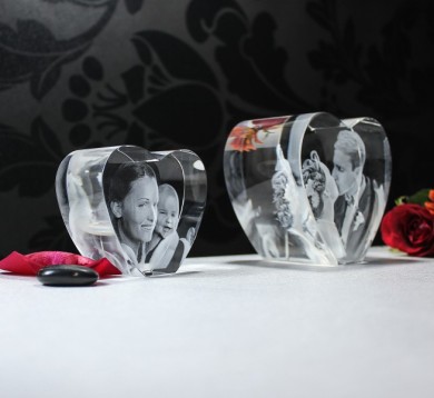 Cora&ccedil;&atilde;o de Cristal - 160x130x80mm - 1 a 4 pessoas
