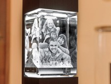 Fotocristal Personalizado 3D com coluna de luz